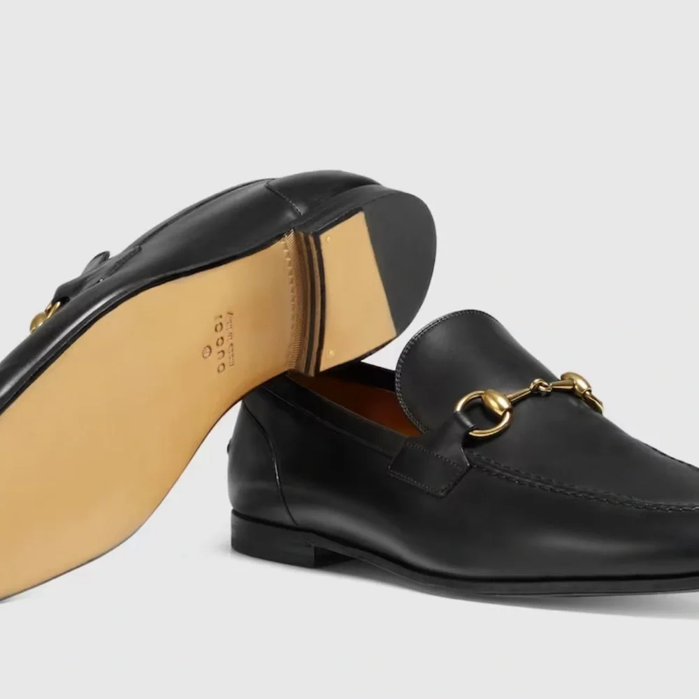 NIB Gucci Horsebit loader in Black Leather w/ Gold Horsebits Size 10.5 - Picture 3 of 15